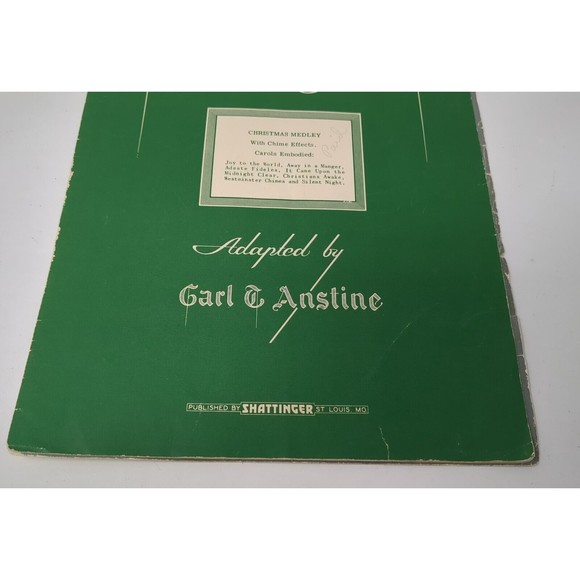 1950 CHIMES AT YULETIDE CHRISTMAS vintage sheet music piano solo CARL T. ANSTINE - Picture 3 of 10